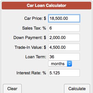 Texas Car Loan Calculator